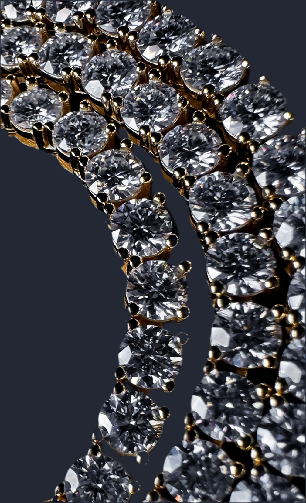 Gold Silber Moissanit Halskette 600x6mm