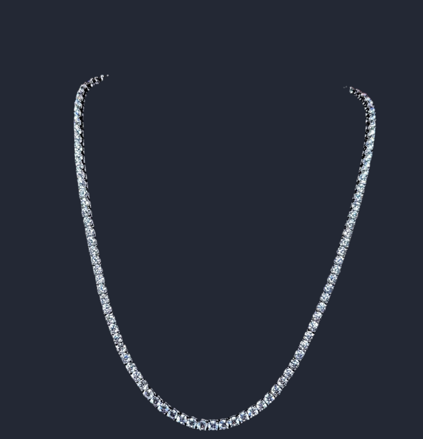 Gold Silber Moissanit Halskette 600x6mm