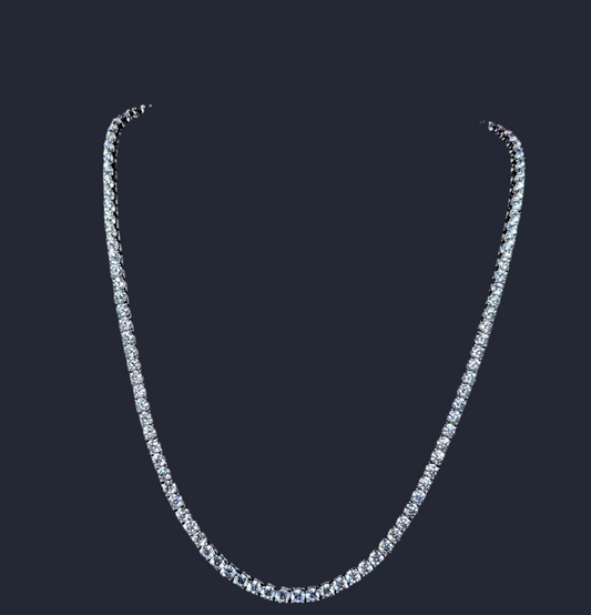 Gold Silber Moissanit Halskette 600x6mm